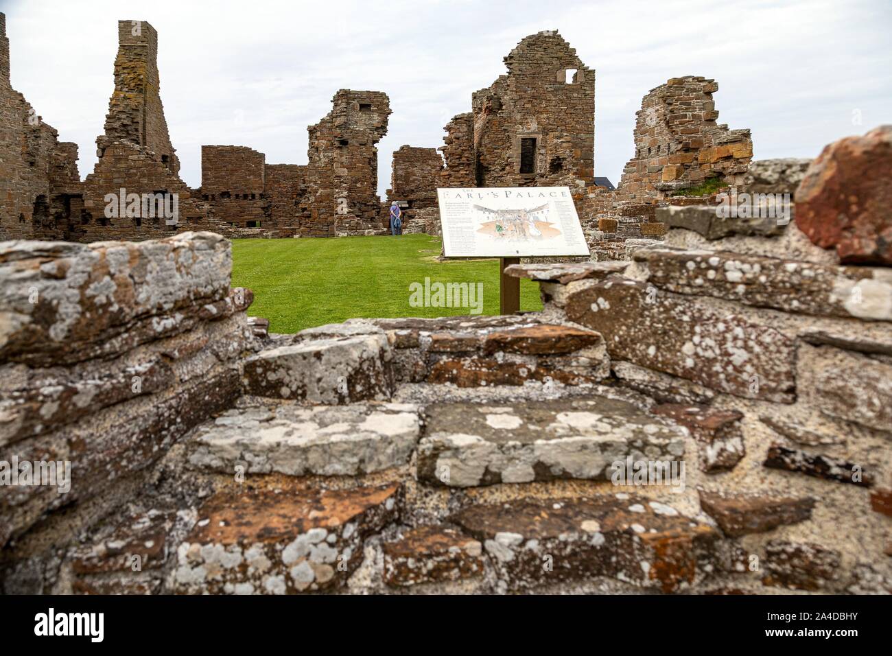 Las ruinas de un castillo del siglo 16, el Earl's Palace, BIRSAY, ISLAS ORCADAS, Escocia, Reino Unido, Europa Foto de stock