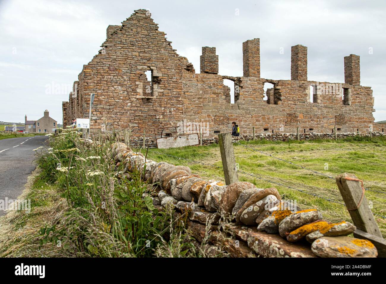 Las ruinas de un castillo del siglo 16, el Earl's Palace, BIRSAY, ISLAS ORCADAS, Escocia, Reino Unido, Europa Foto de stock