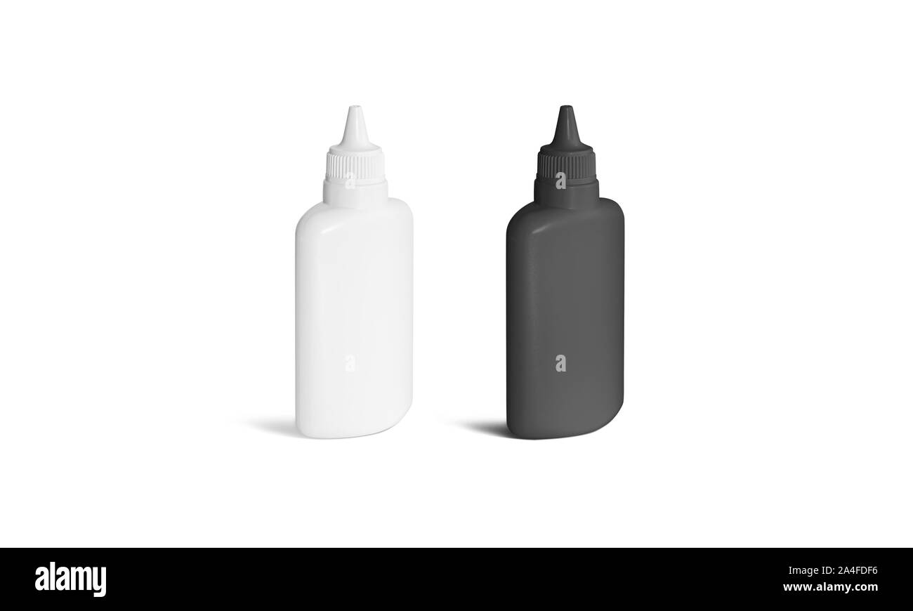 Soporte para maqueta de tubo de pegamento blanco y negro aislado Foto de stock