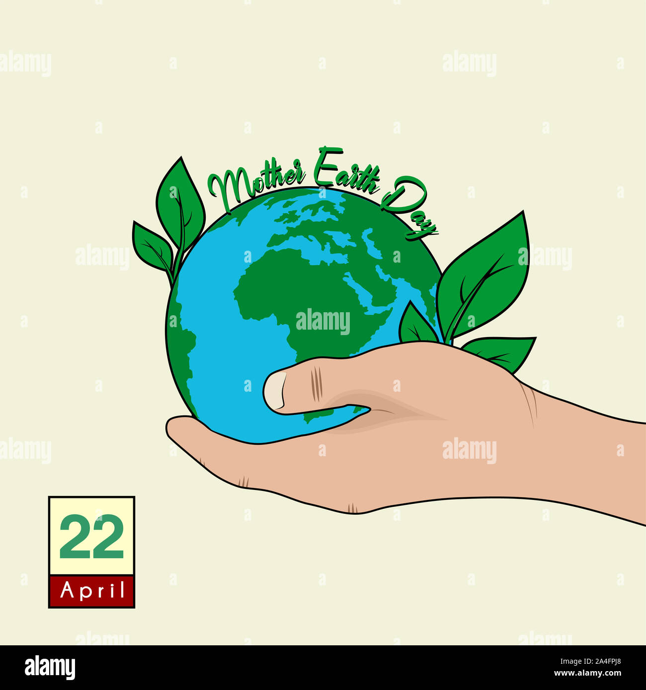 Día de la Madre Tierra con manos sosteniendo la tierra fértil vector diseño de  dibujos animados Fotografía de stock - Alamy