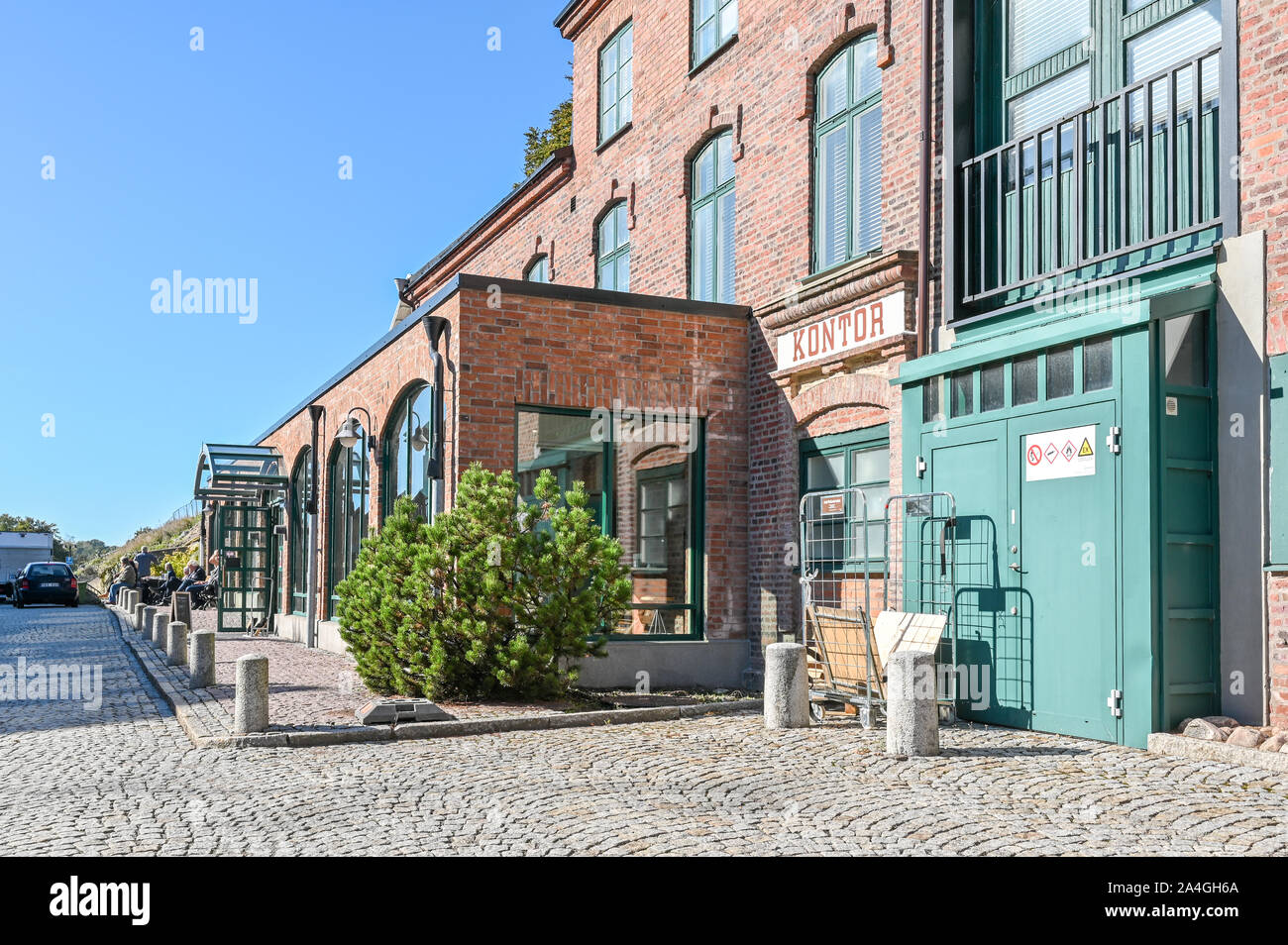 Mölnlycke fábricas fuera de Gotemburgo en Suecia es un viejo edificio área de fábrica está reconstruyendo a empresas y una zona residencial. Foto de stock