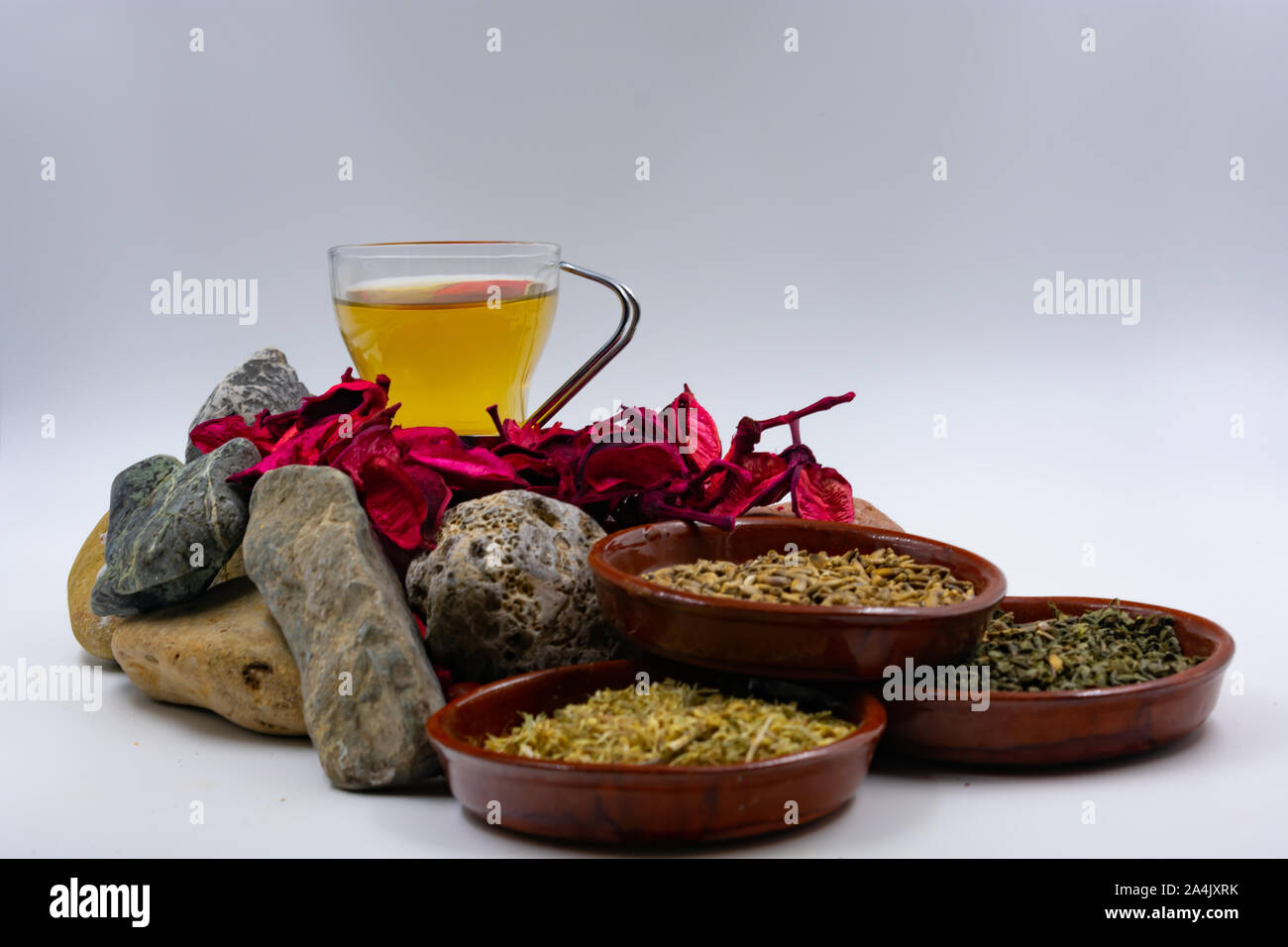 Las hierbas de la medicina tradicional, la naturopatía Foto de stock