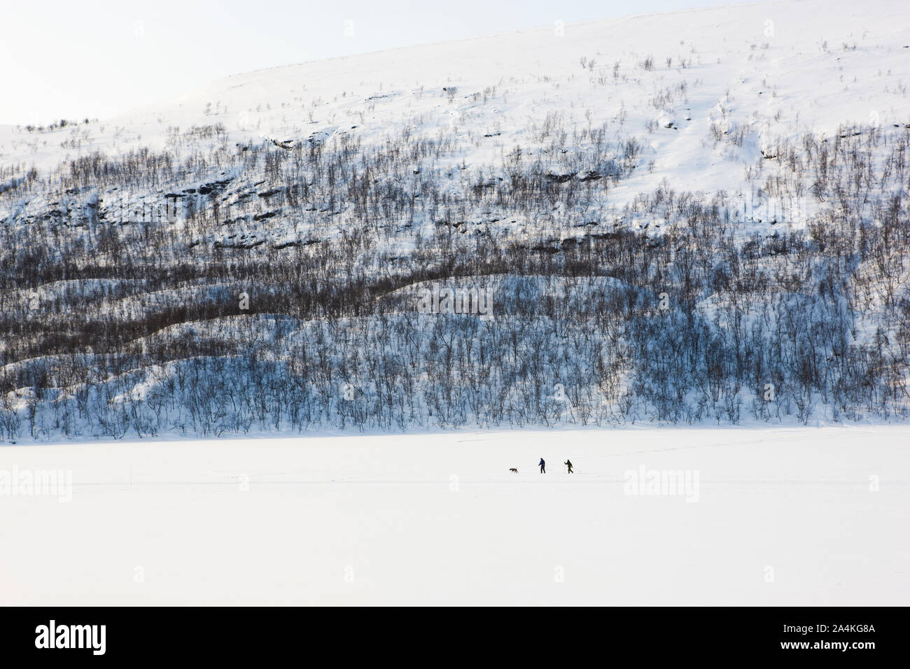 La meseta de la montaña Finnmarksvidda Foto de stock