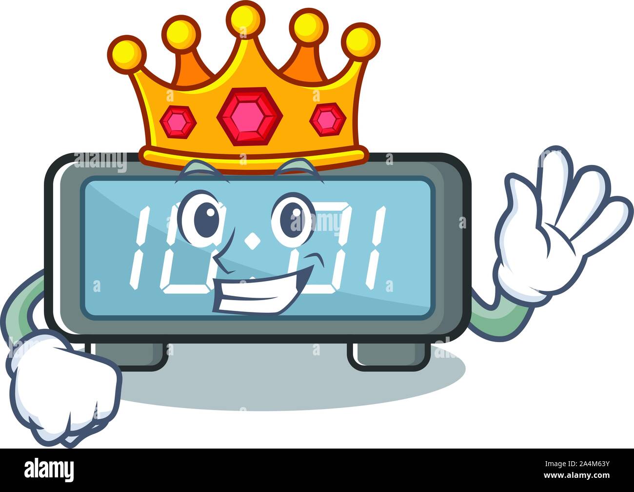 El rey reloj digital en una silla de dibujos animados Imagen Vector de  stock - Alamy