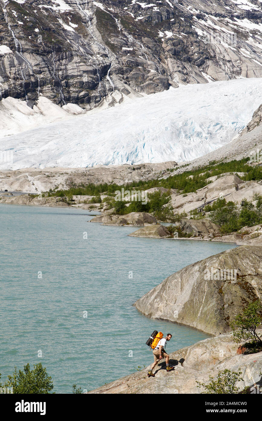 Glaciar Nigard en Noruega Foto de stock