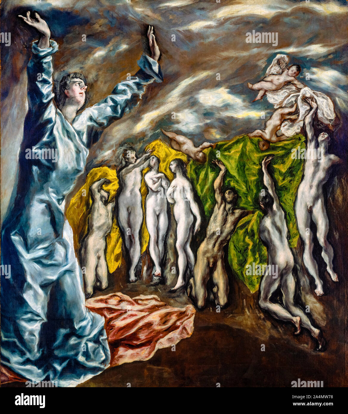 El Greco, la apertura del quinto sello, pintura, 1608-1614 Foto de stock