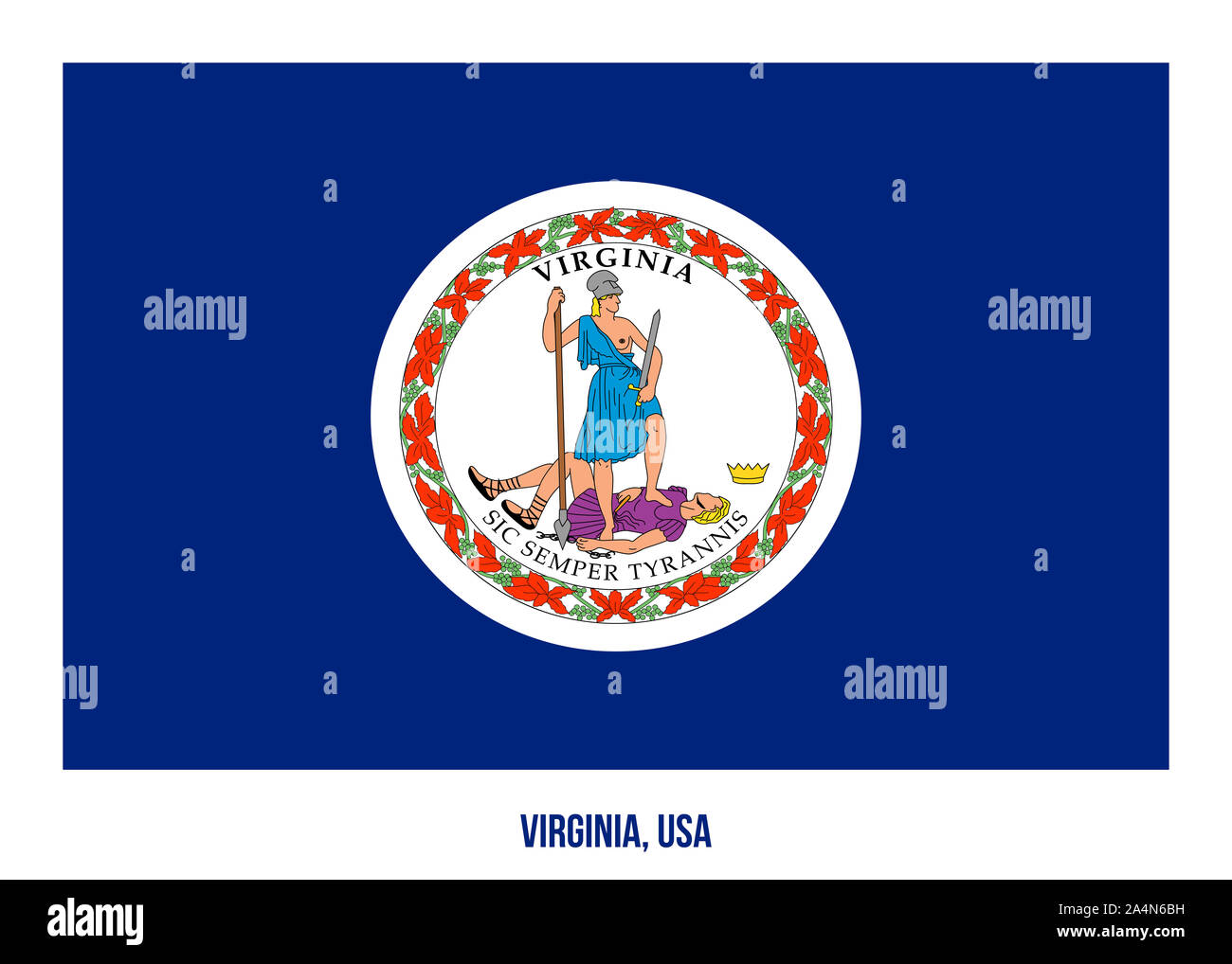 Estado De Virginia Estados Unidos Bandera Ilustraci N Vectorial Sobre Fondo Blanco Bandera De