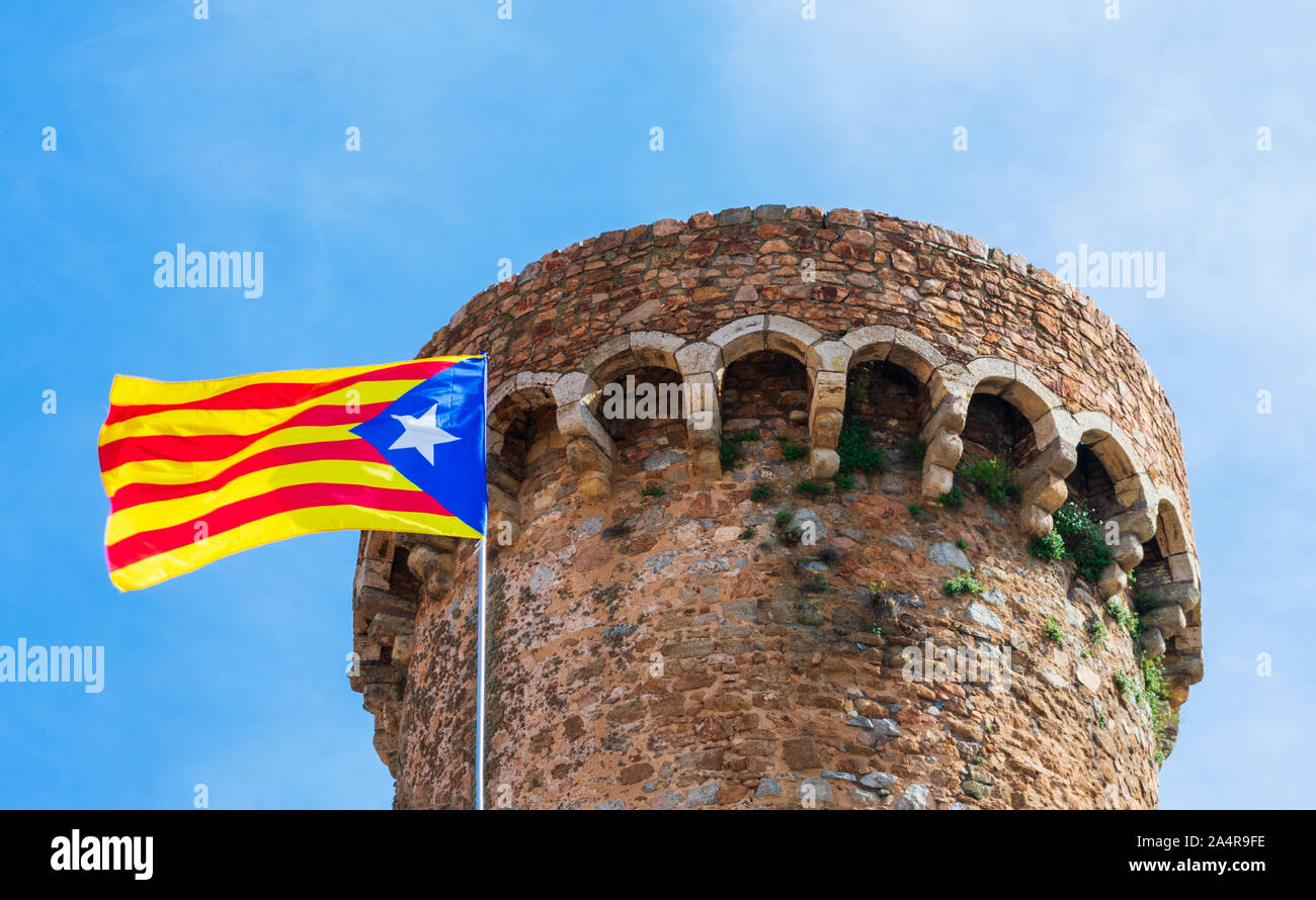 Azul Estelada bandera ondeando maravillosamente en el viento a la