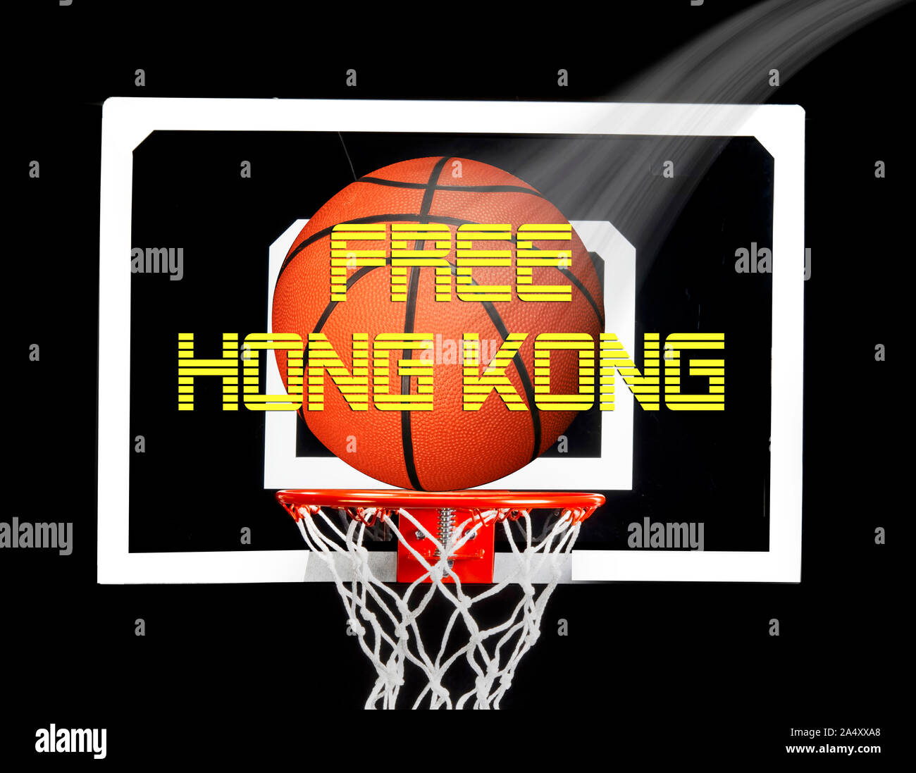 Hong Kong libre movimiento independentista con el baloncesto. Foto de stock