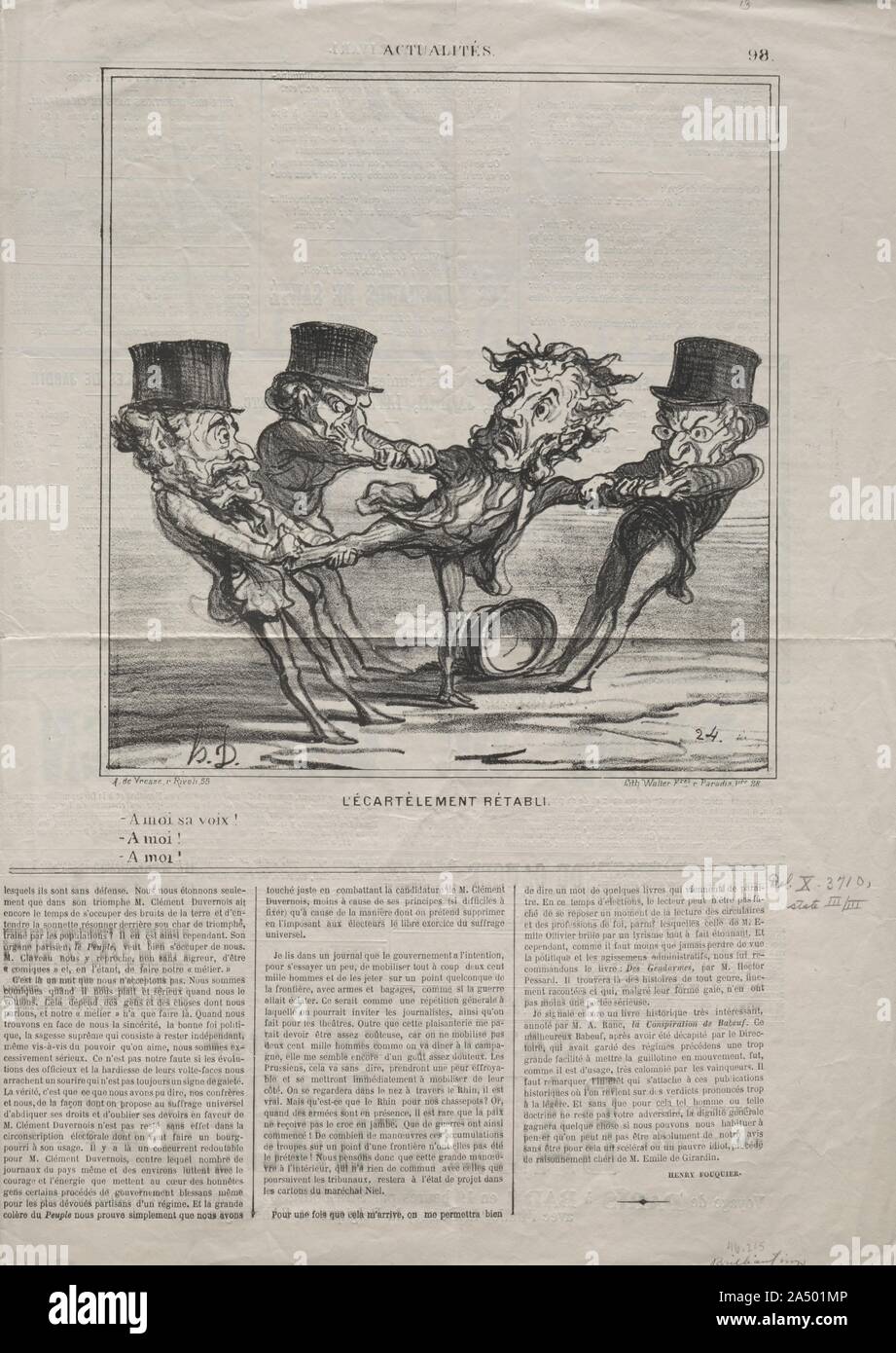 Actualidades (No. 98): El acuartelamiento de reincorporación, 1869. Foto de stock