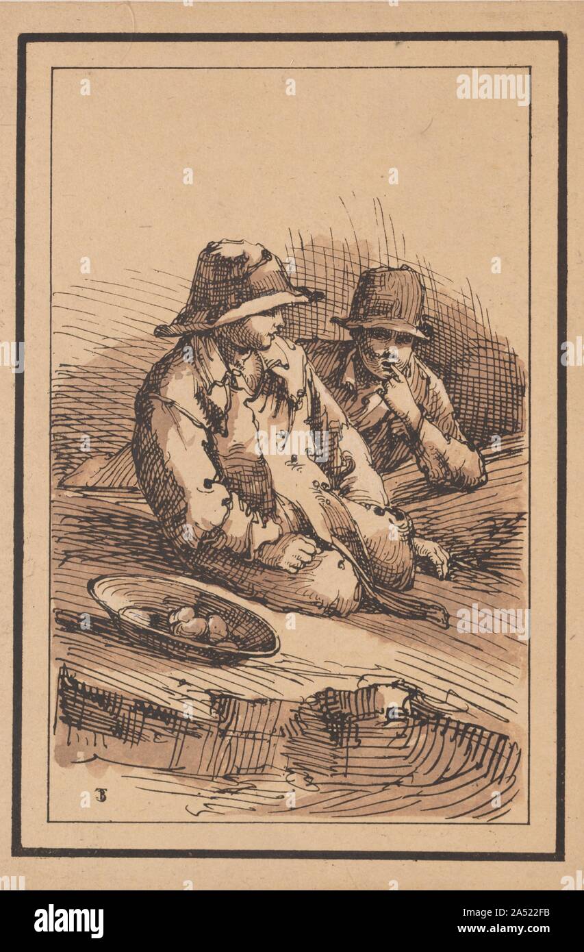 Cifras rústico dos chicos, de 1801. La litografía fue inventada en Alemania en 1798 como una