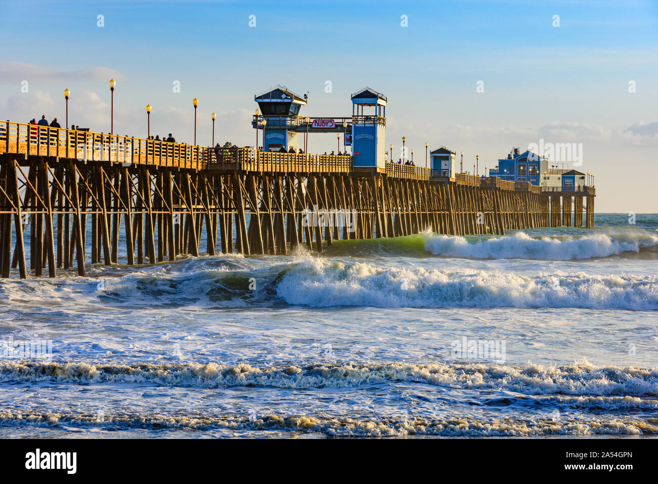 Oceanside Pier, el sur de California, Estados Unidos. Foto de stock