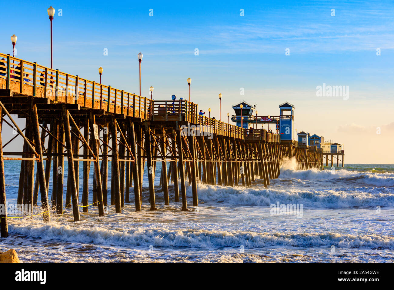 Oceanside Pier, el sur de California, Estados Unidos. Foto de stock