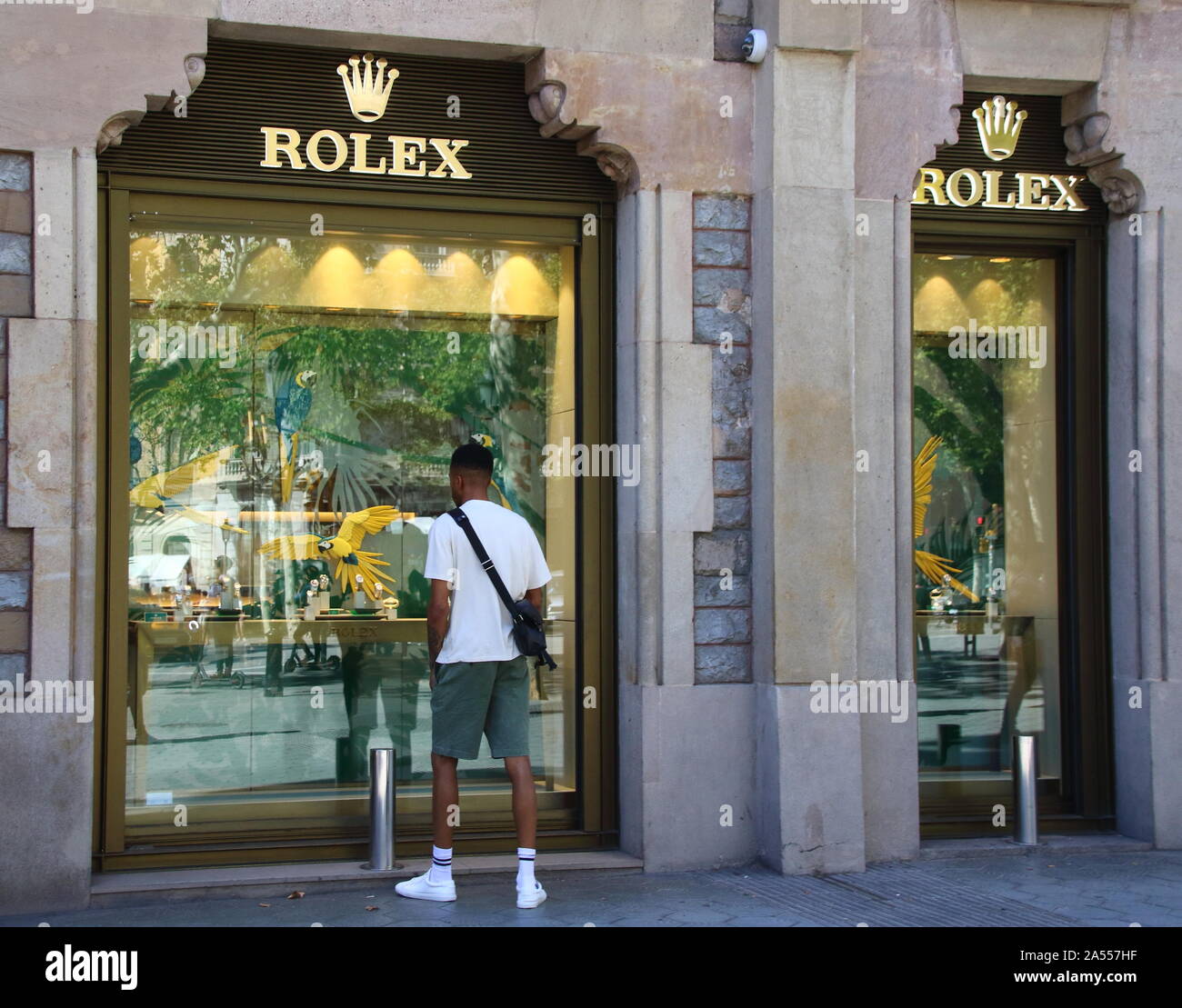 La marca de relojes de lujo Rolex store visto en el Paseo de Gracia de  Barcelona Fotografía de stock - Alamy