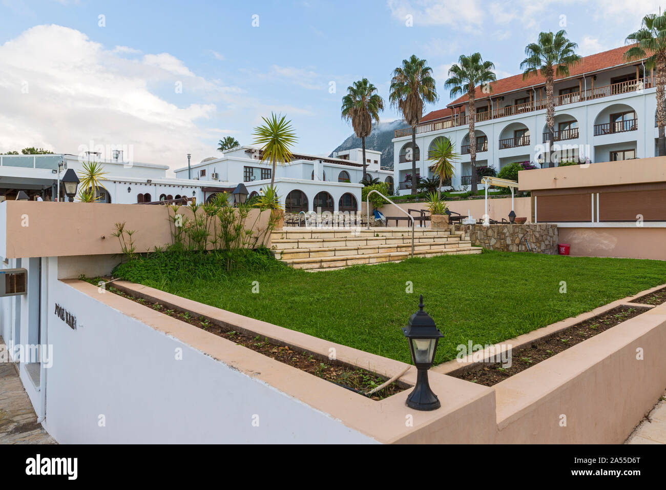 Hotelanlage Onar Holiday Village, Kyrenia, Girne, Türkische Republik Nordzypern Foto de stock