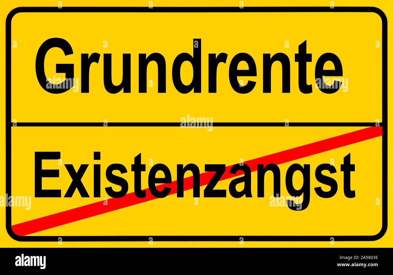 Imagen símbolo pensión básica evita la angustia existencial, Alemania Foto de stock