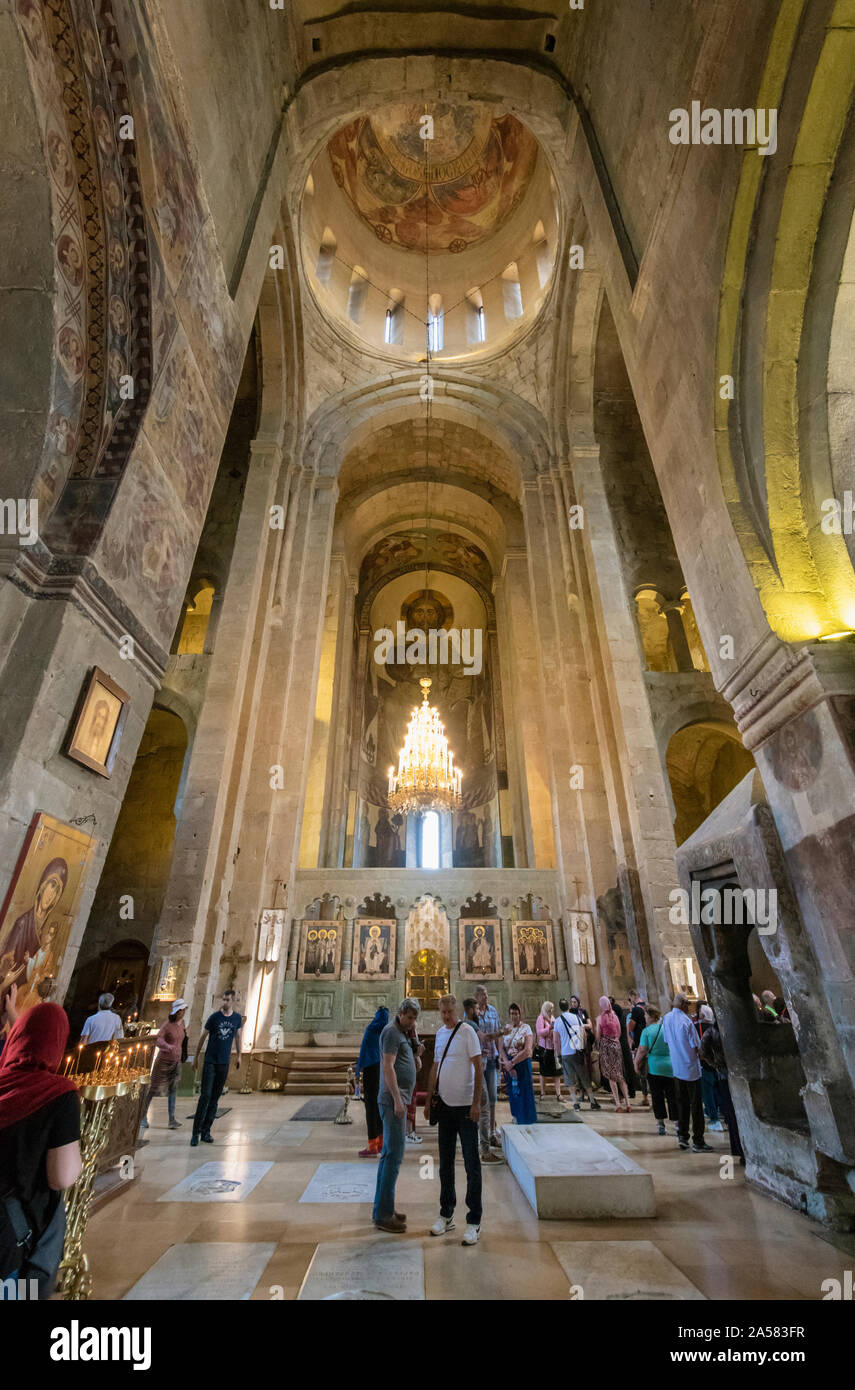 La Catedral de Svetitskhoveli (Catedral de la vida pilar). Un sitio de Patrimonio Mundial de la UNESCO. Mtskheta, Georgia. Cáucaso Foto de stock