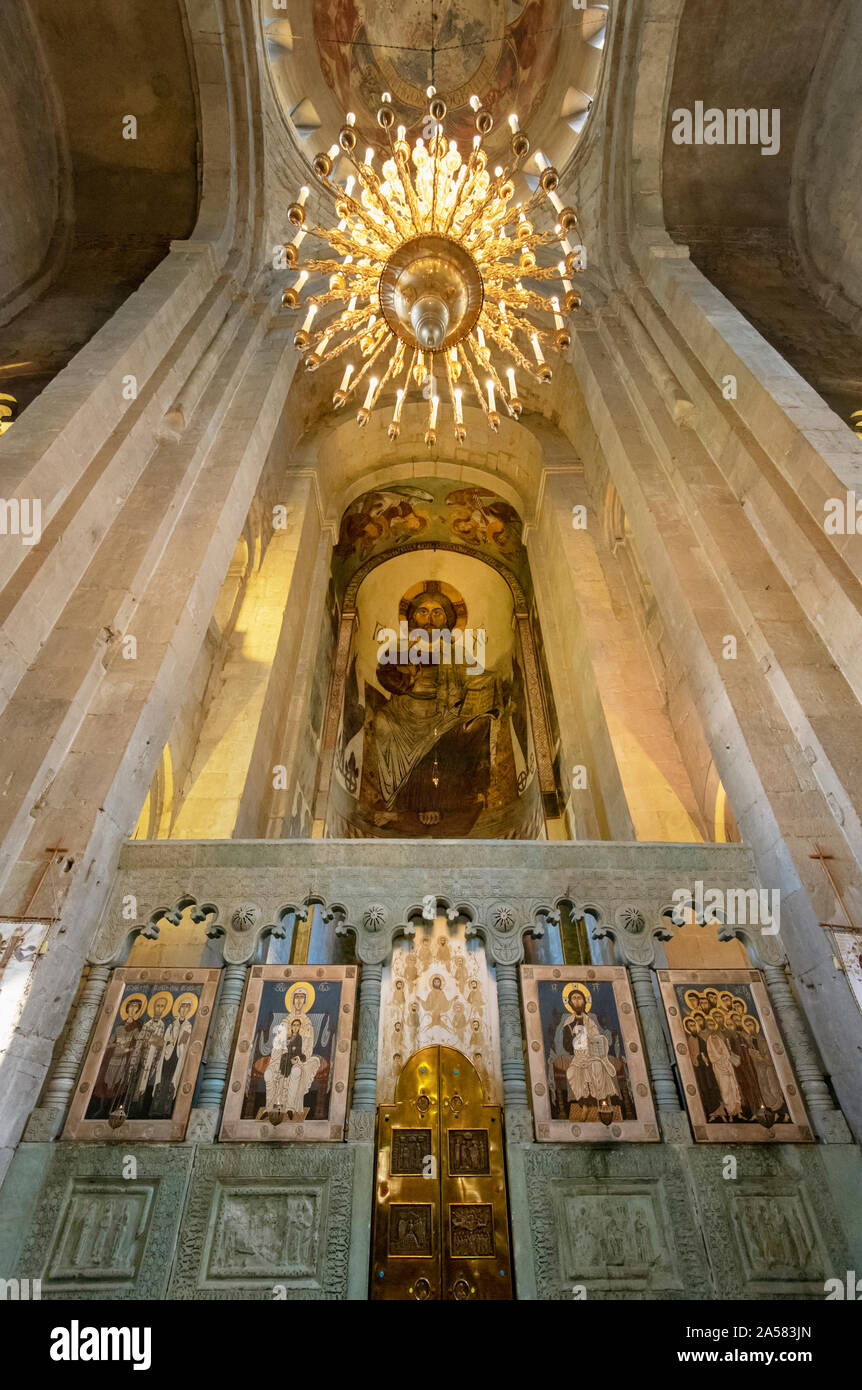 La Catedral de Svetitskhoveli (Catedral de la vida pilar). Un sitio de Patrimonio Mundial de la UNESCO. Mtskheta, Georgia. Cáucaso Foto de stock