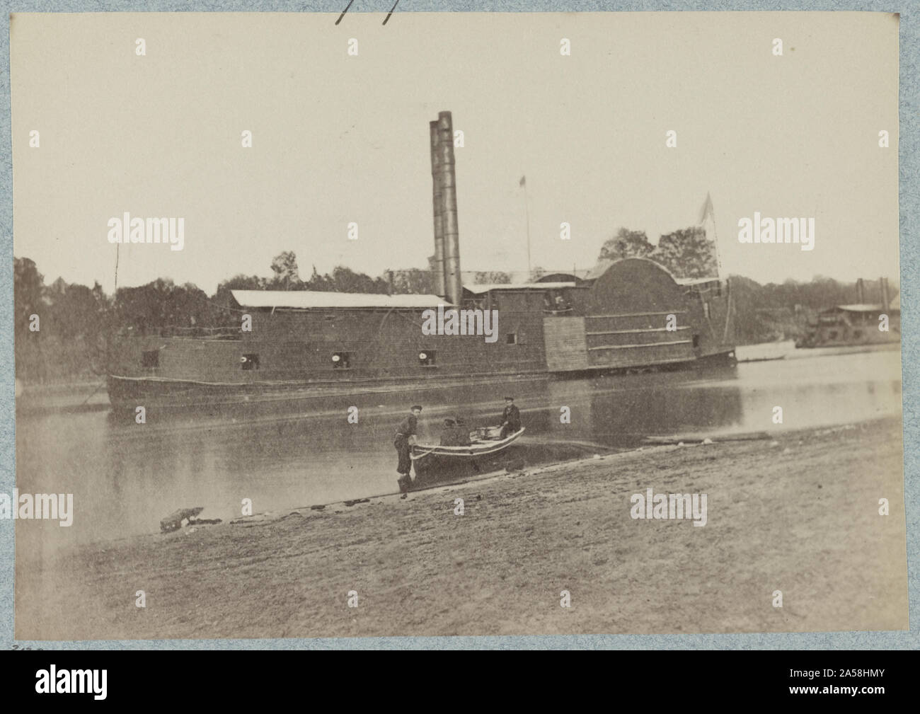 Acorazado estadounidense Lexington [p. ej. Tyler] - Río Mississippi flota Resumen: La fotografía muestra una Unión timberclad, el U.S.S. Tyler. Foto de stock