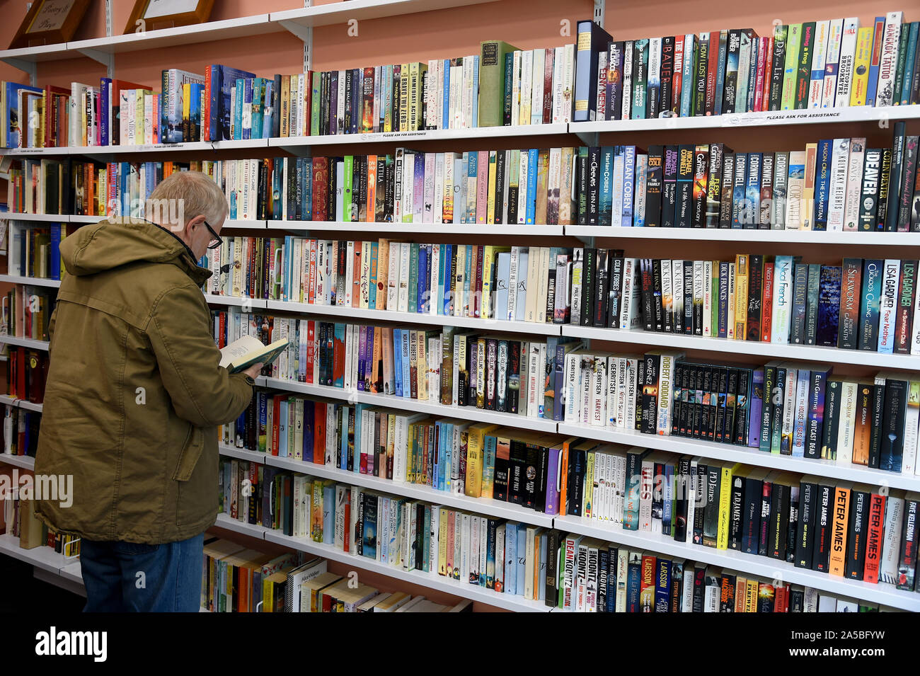 Book Shop, tienda de libros de segunda mano, Inglaterra Foto de stock