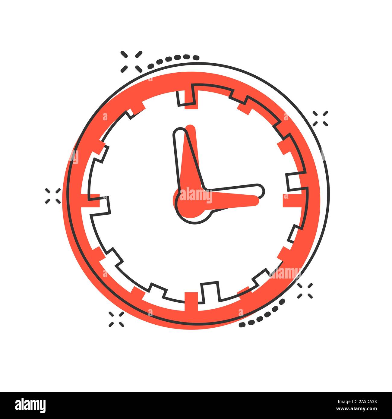 Icono reloj de cuenta regresiva en el cómic de estilo. Cronómetro de tiempo  cartoon ilustración vectorial pictograma efecto splash Imagen Vector de  stock - Alamy