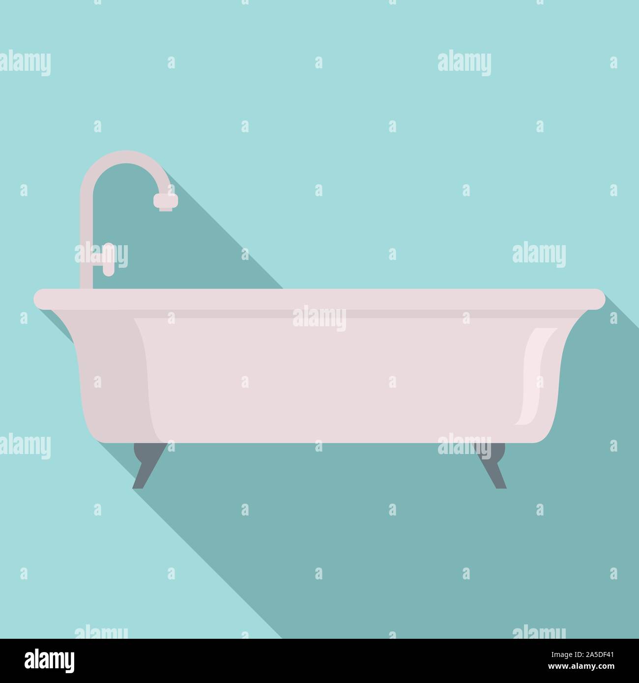 Icono de la bañera. Ilustración plana de bañera icono vectoriales para  diseño web Imagen Vector de stock - Alamy