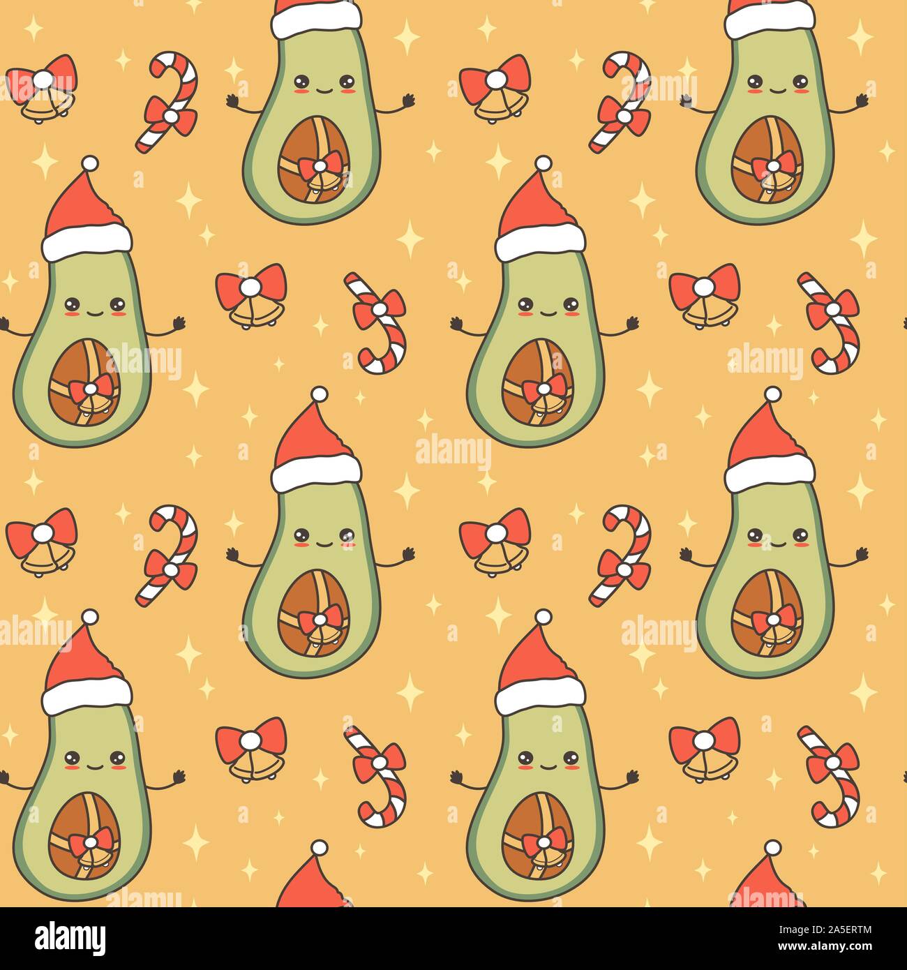 Cute dibujos animados de navidad de aguacate con gorro de Papá Noel  gracioso perfecta ilustración de fondo del modelo vectorial Imagen Vector  de stock - Alamy