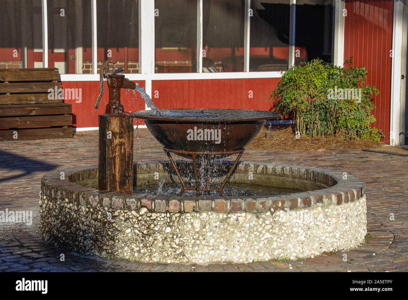 Fuente en Puerta Roja Camping & RV Resort Foto de stock