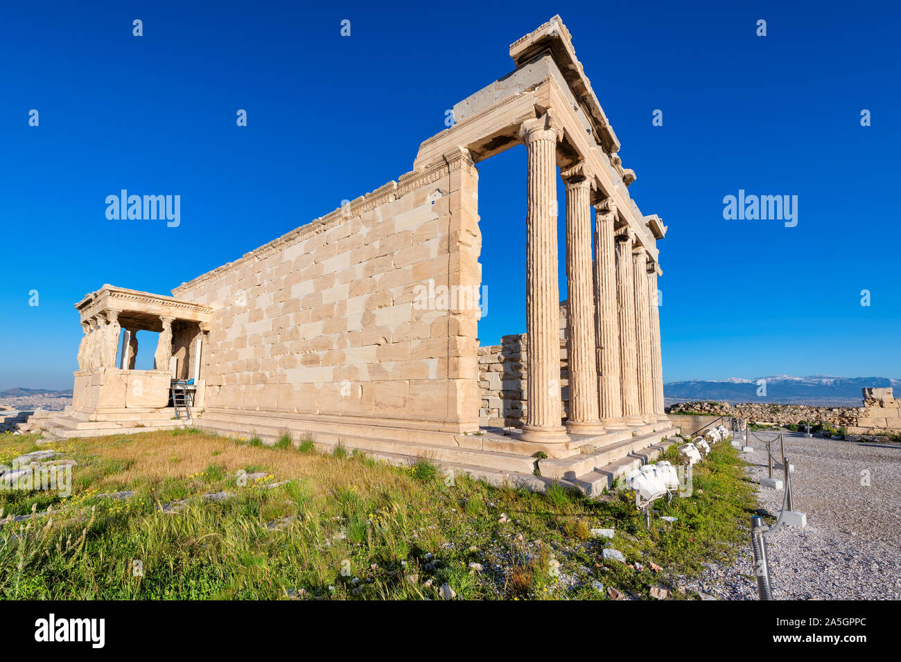 Templo del Partenón en la Acrópolis de Atenas, Grecia. Foto de stock