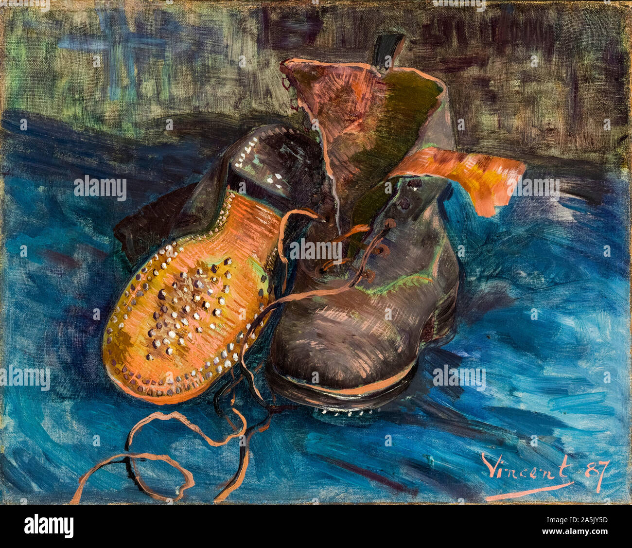 Vincent van Gogh, un par de botas, bodegón pintura, 1887 Fotografía de  stock - Alamy