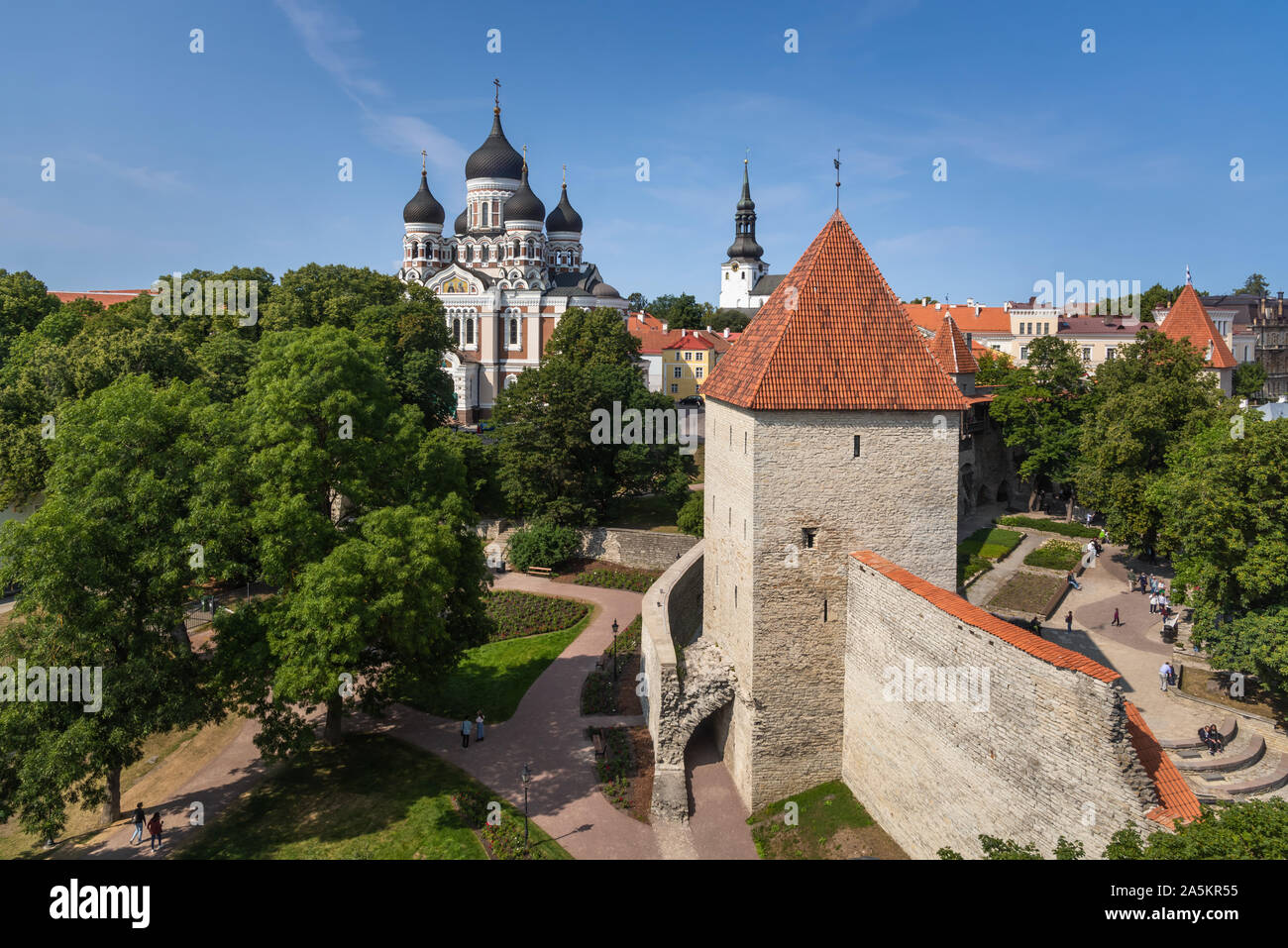 La Catedral de Alexander Nevsky & Neitsitorn, Tallin, Estonia Foto de stock