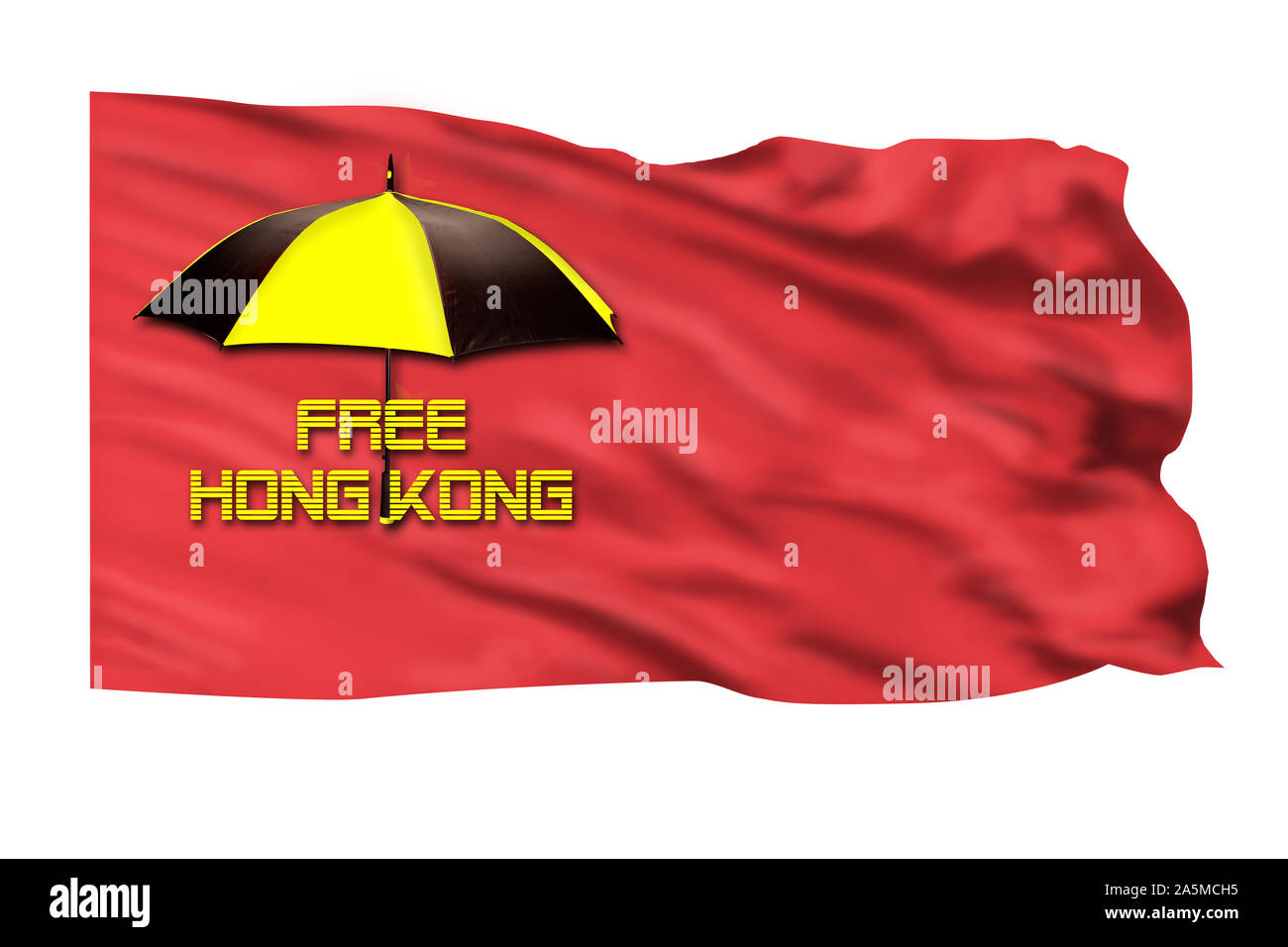Hong Kong libre movimiento independentista con la bandera. Foto de stock