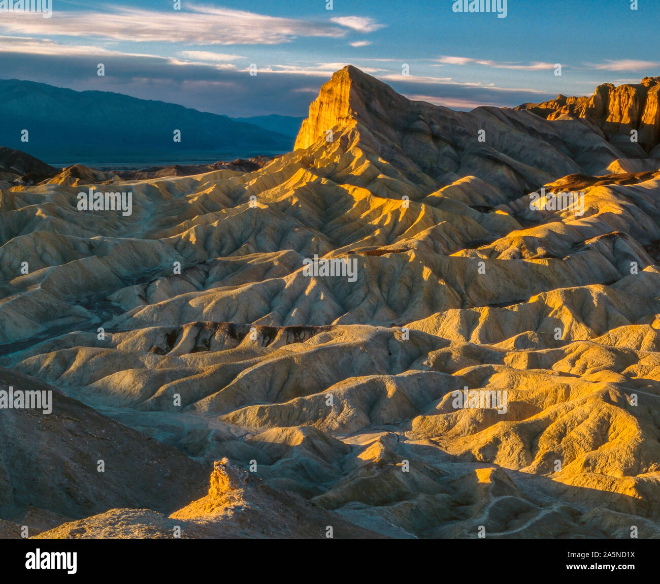 Baliza de Manly, Golden Canyon, el Parque Nacional Valle de la Muerte, California Foto de stock