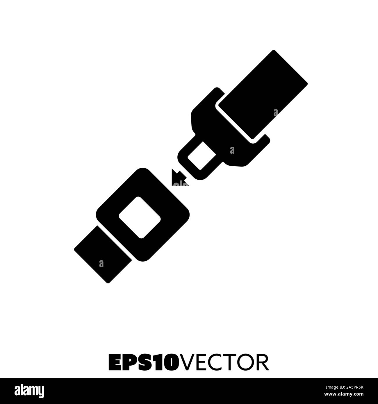 Seat Belt icono negro sólido. Símbolo de pictogramas de automóviles y