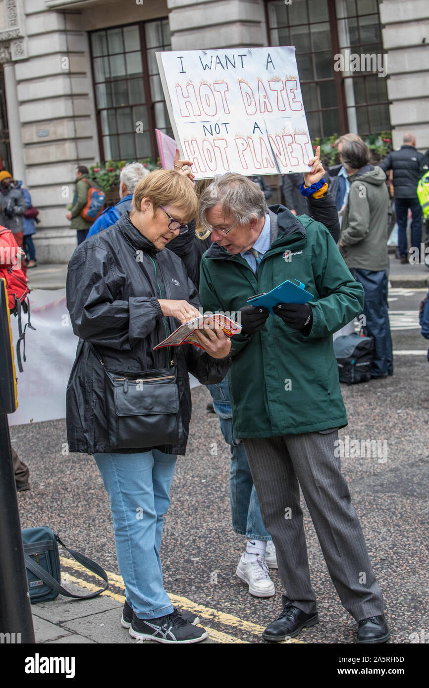 La rebelión de extinción Cambio Climático protestas Londres Octubre 2019 Foto de stock