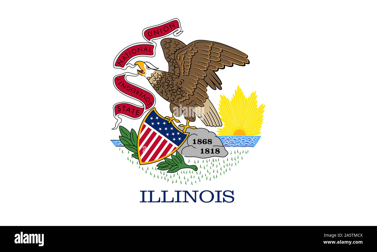 Nationalfahne, Flagge von Illinois Foto de stock