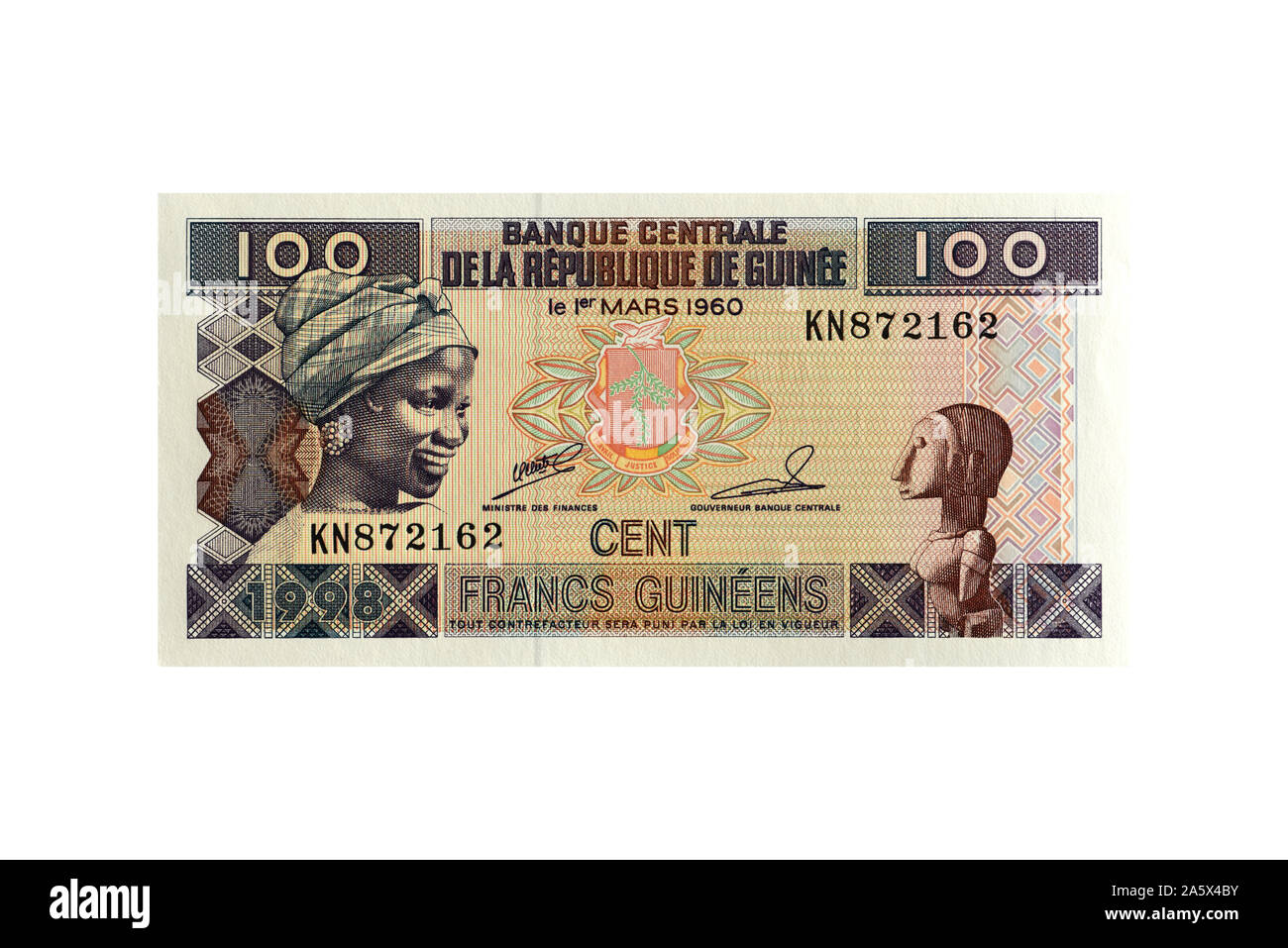 Aus billetes de Guinea, 100% Foto de stock