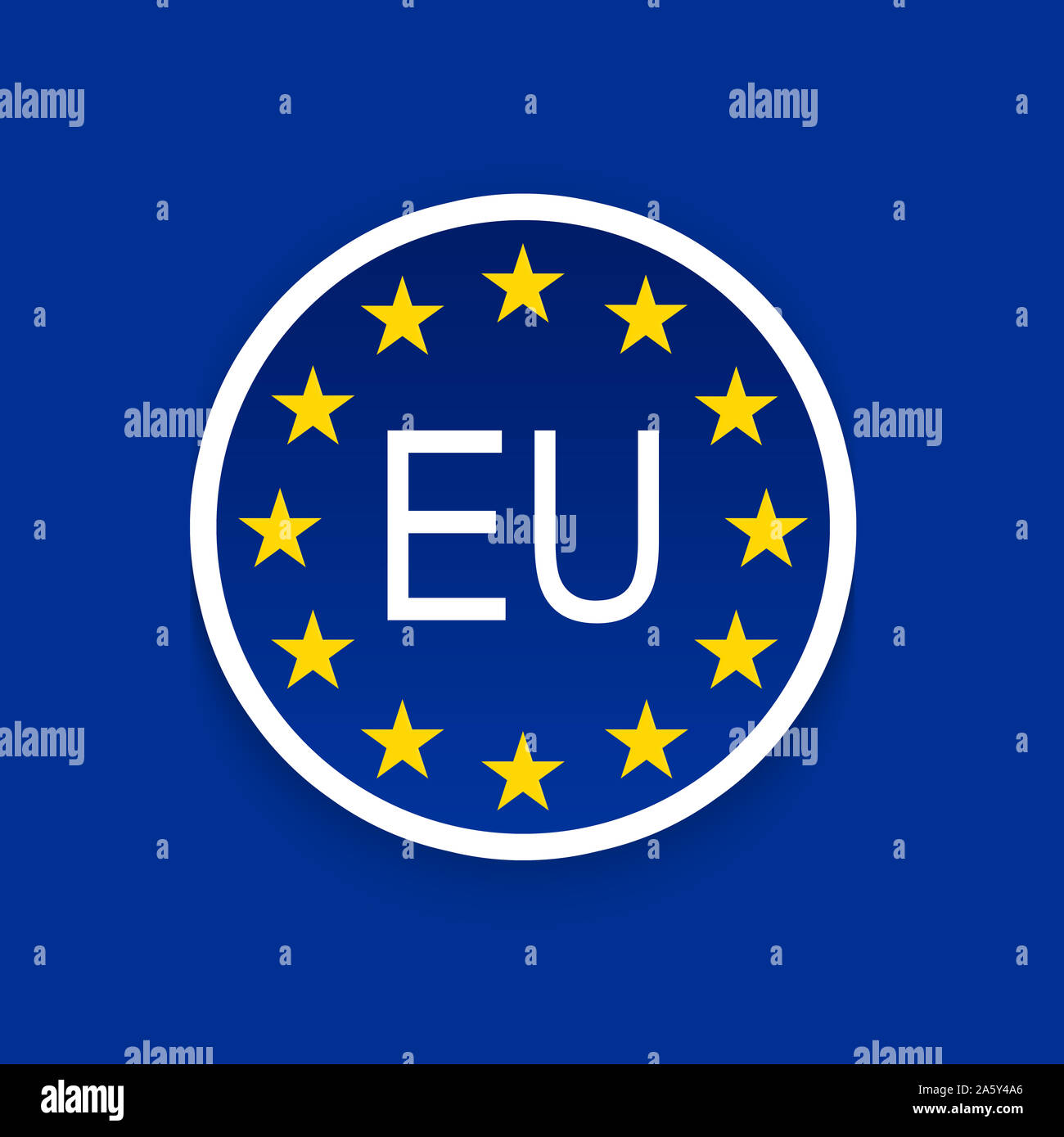 Logotipo de la UE con estrellas sobre un fondo azul Fotografía de stock -  Alamy
