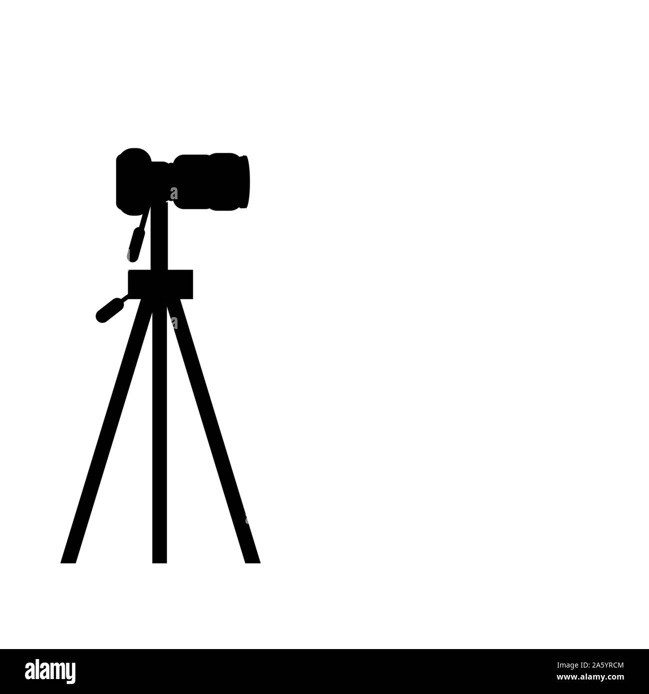 Silueta de la cámara fotográfica sobre un trípode. Ilustración vectorial  Imagen Vector de stock - Alamy