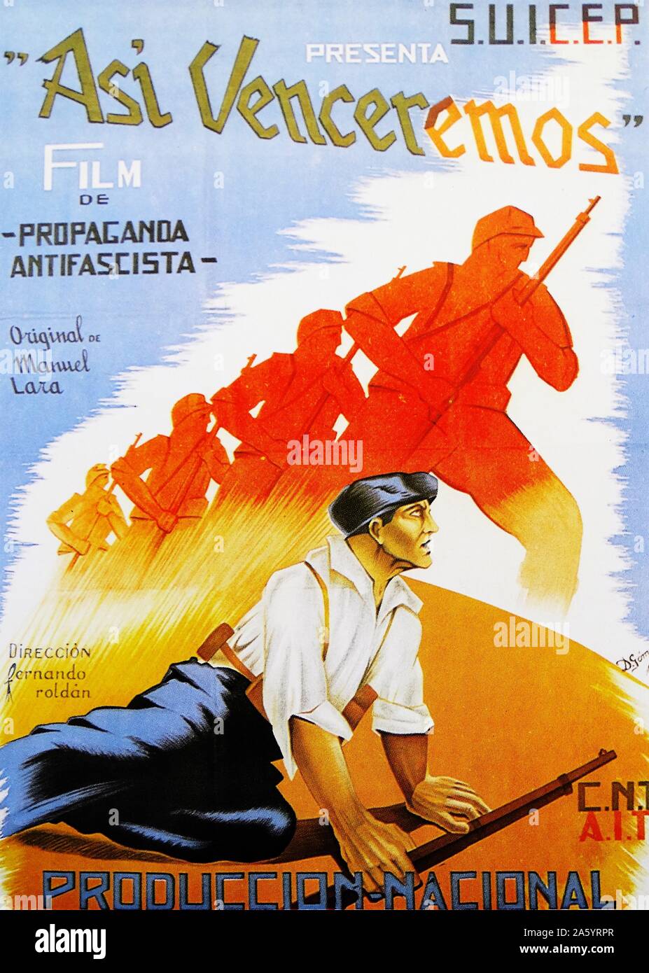 Así venceremos 1937. Una película anti-fascista republicano realizados durante las primeras etapas de la Guerra Civil Española Foto de stock
