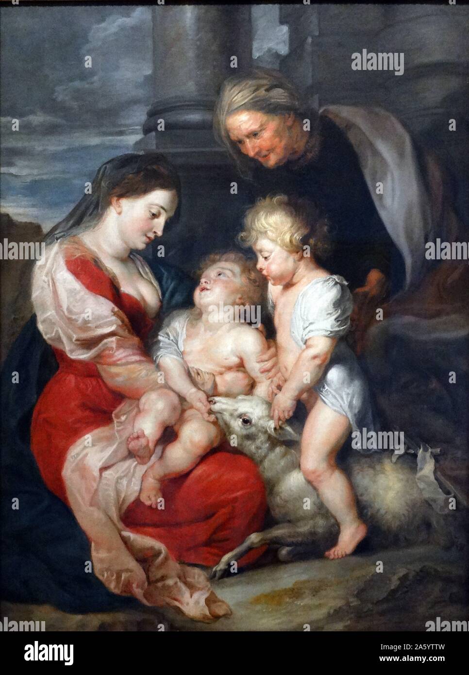 Peter Paulus Rubens 1577 - 1640. La Virgen y el Niño con Santa Isabel y San Juan Bautista. 1618. Óleo sobre lienzo Foto de stock