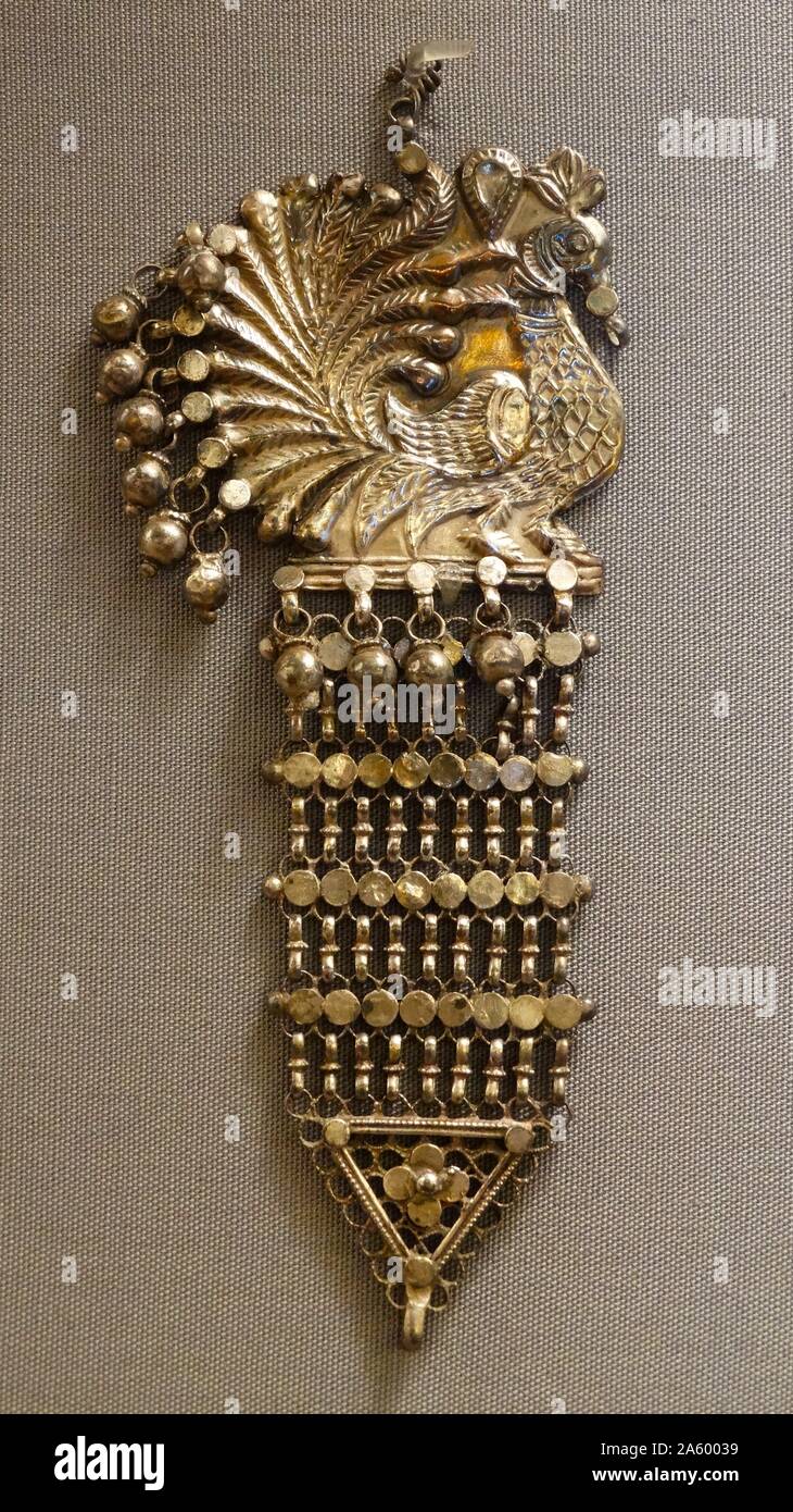Cabeza de plata de los ornamentos de la India. Fecha del siglo XIX Foto de stock