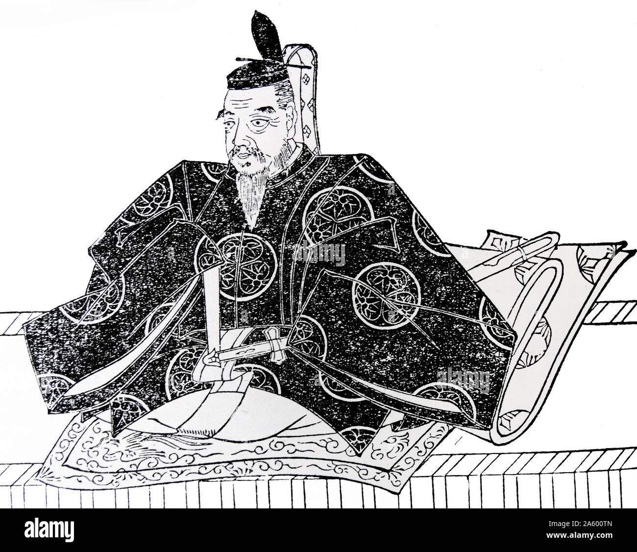 Retrato de Tokugawa Ieyasu (fundador y primer shogun del shogunato ...