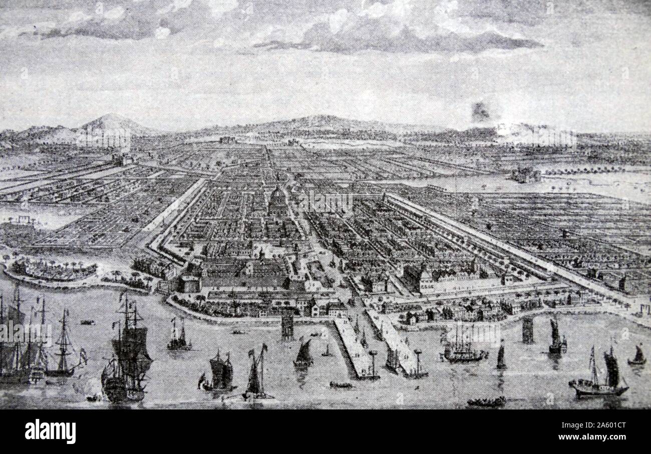Ciudad de Batavia. sede de la Dutch East India Company en el Sudeste Asiático (Indonesia), en 1619 Foto de stock