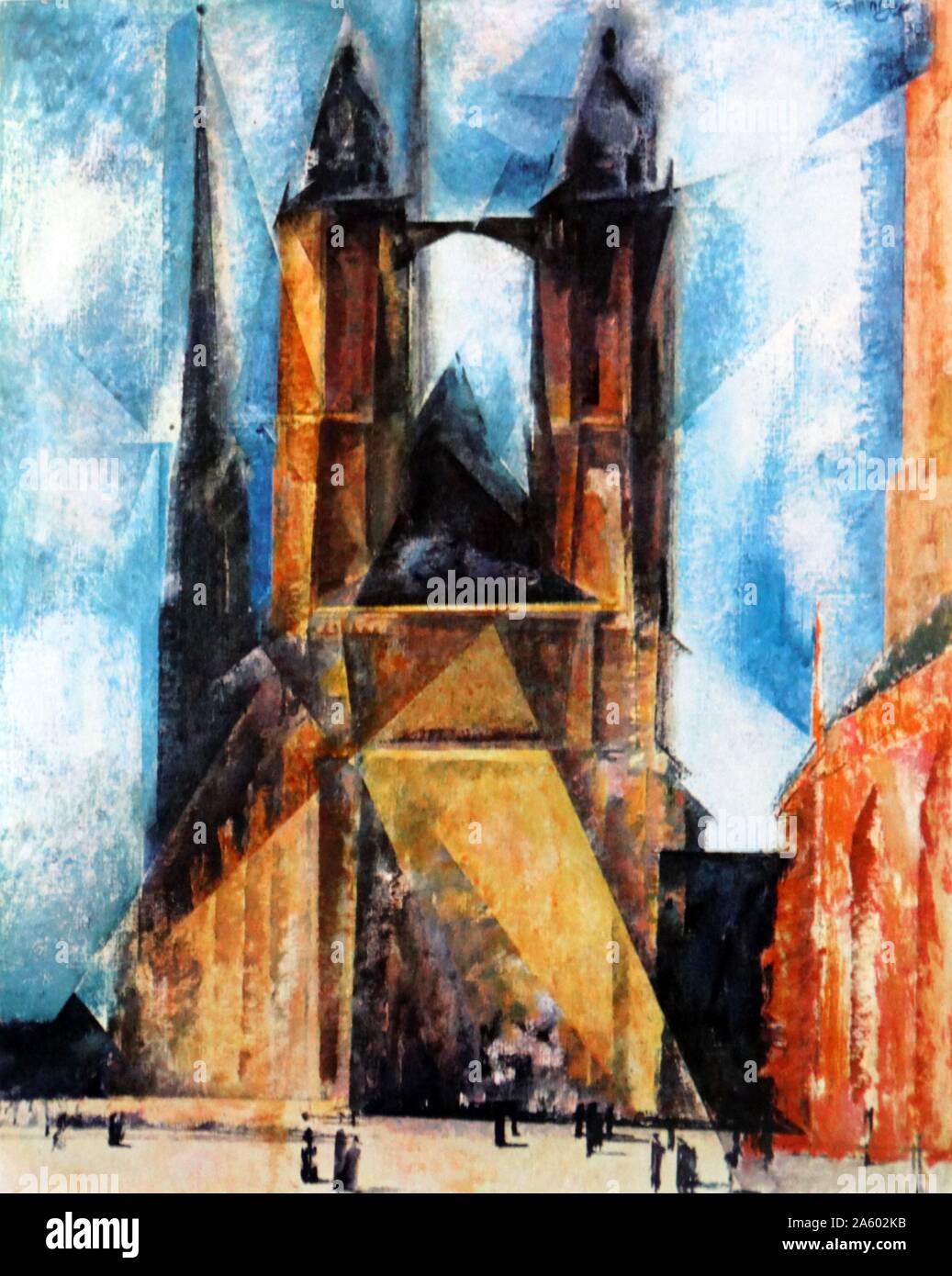 Iglesia en Halle 1930, Lyonel Feininger (1871 -1956). Pintor  germano-americano, y uno de los principales exponentes del expresionismo.  También trabajó como caricaturista y artista de tiras cómicas Fotografía de  stock - Alamy