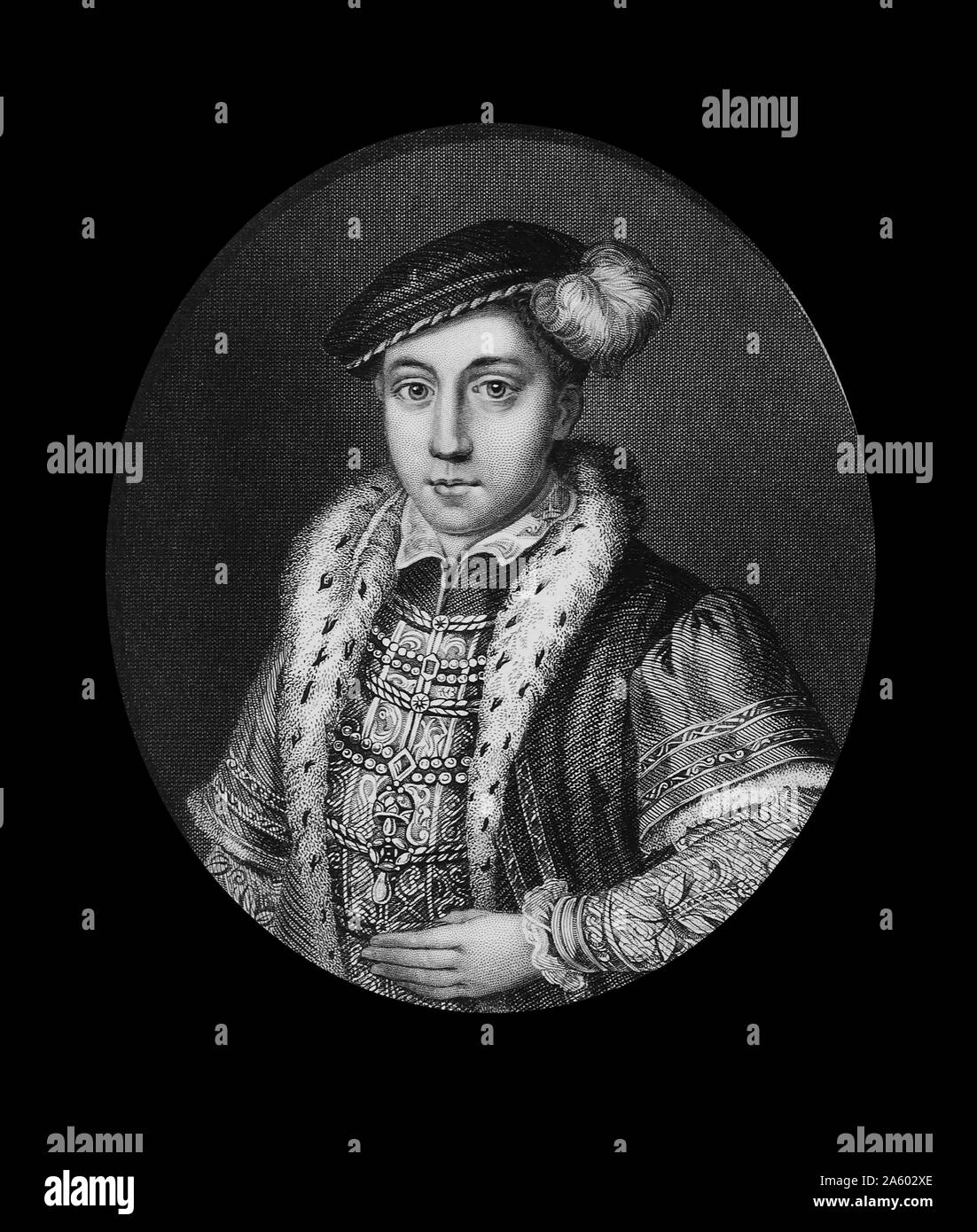 Eduardo VI - 1537-53 Hijo de Enrique VIII y Jane Seymour. Sucedió en el trono a la muerte de su padre en 1547 Foto de stock