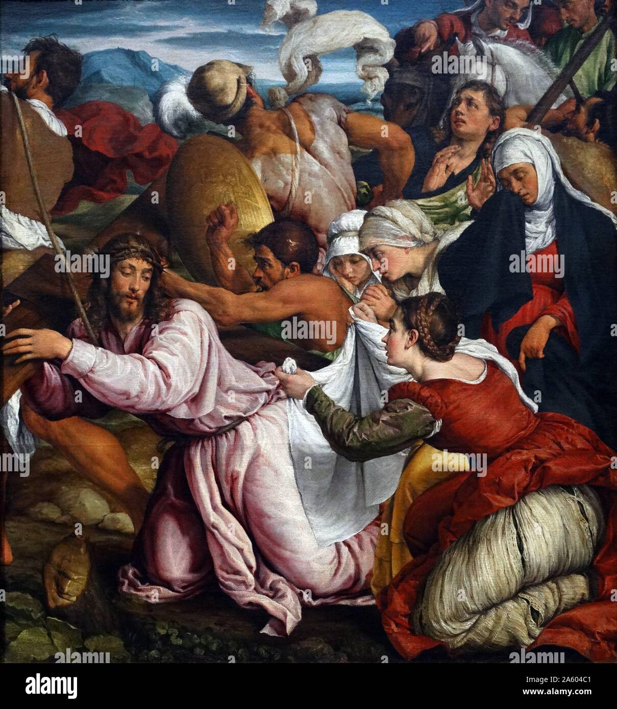 Pintura titulada "El Camino del Calvario" de Jacopo Bassano (1510-1592), un  pintor Italiano. Fecha del siglo XVI Fotografía de stock - Alamy