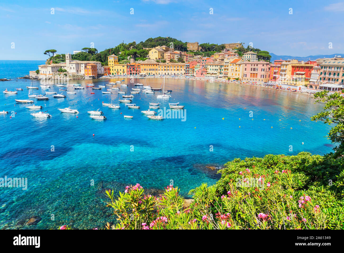 La bahía de silencio, de Sestri Levante, Liguria, Italia, Europa Foto de stock