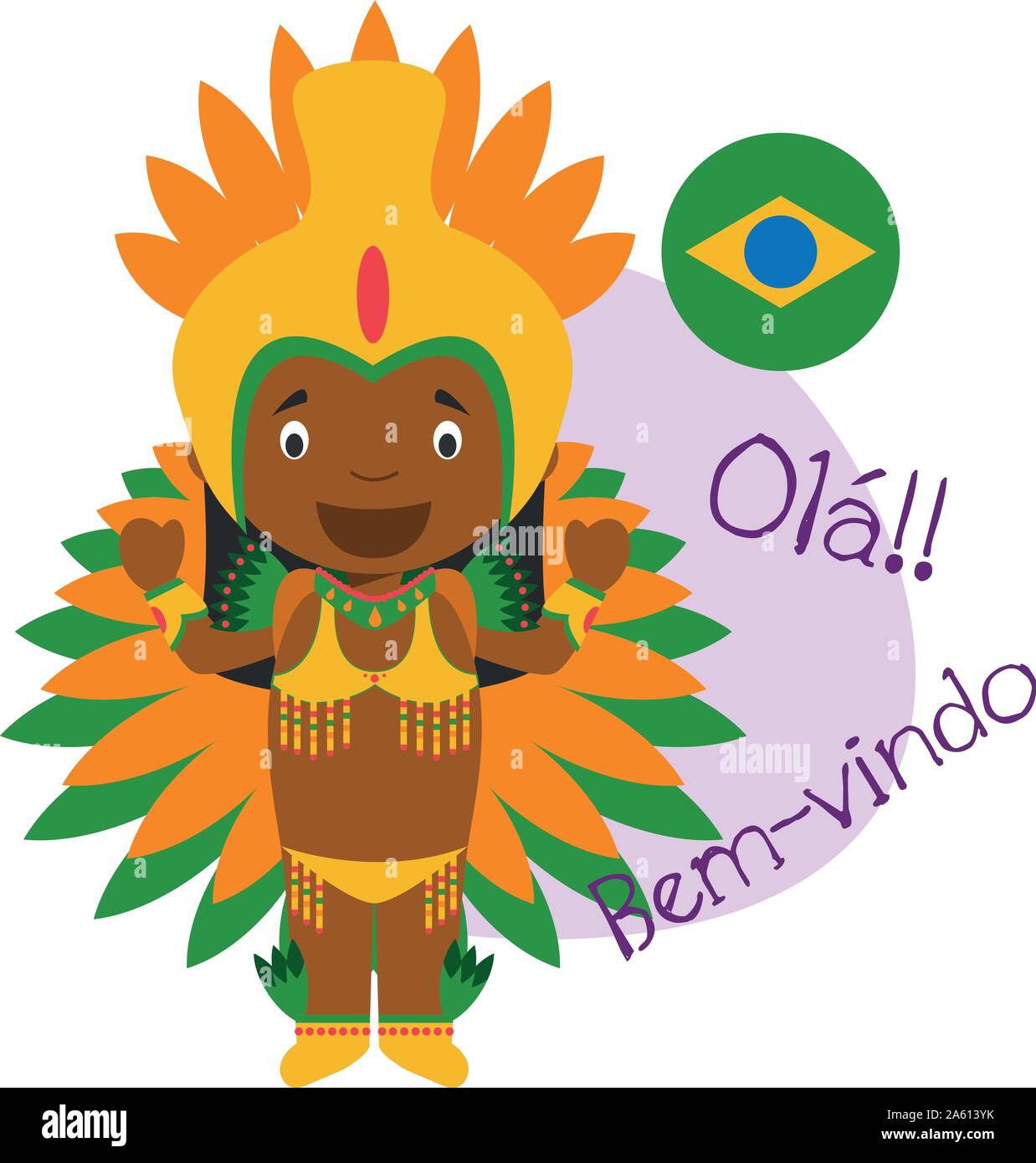 Bandera Brasil Sorprendente Imágenes Gratis de Personajes de Dibujos  Animados｜Charatoon ES