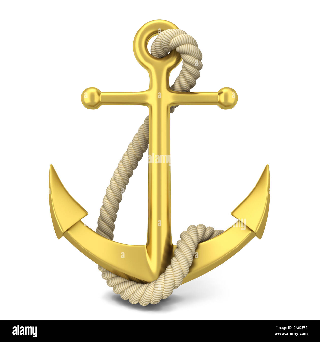 Gorro marinero con emblema de anclaje dorado sobre fondo blanco. 3D  Representación Fotografía de stock - Alamy